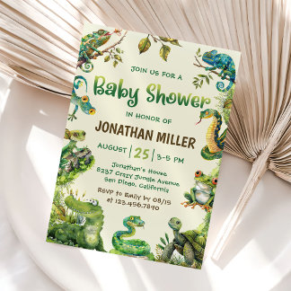 Slangenreptiel Baby shower Kaart