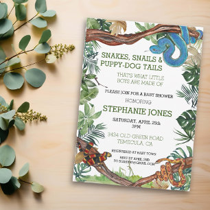 Slangenreptiel Baby shower Kaart