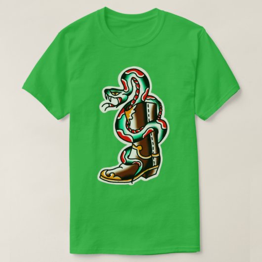 slangenschoenen, traditioneel tattoo t-shirt (Design voorkant)