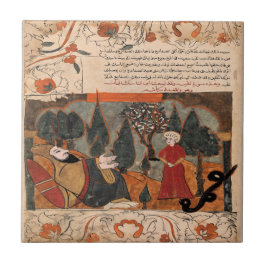 Slangentelling van zoon Indiase Renaissance Fabel Tegeltje