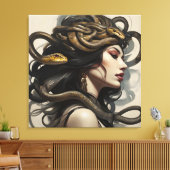 Slangenvrouw kunst canvas afdruk (Insitu (Woonkamer))