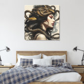 Slangenvrouw kunst canvas afdruk (Insitu (Slaapkamer))