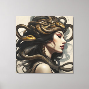 Slangenvrouw kunst canvas afdruk