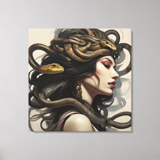 Slangenvrouw kunst canvas afdruk (Voorkant)
