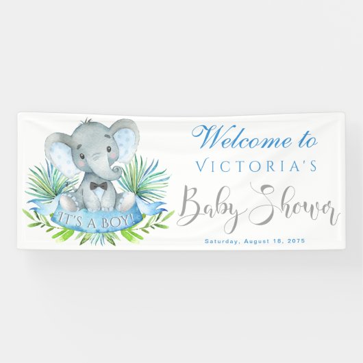 Slangetjes olifant baby shower banners (Horizontaal)