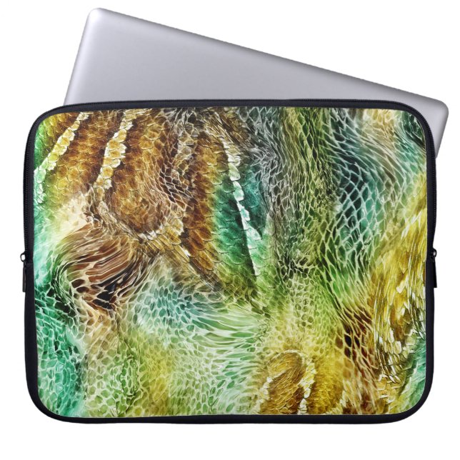 Slanghuid: exotische achtergrond textuur laptop sleeve (Voorkant)