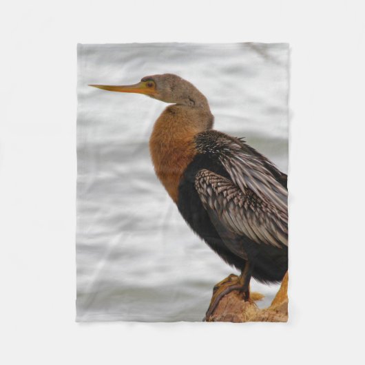 Slangkopvisser Op De Uitkijk Fleece Deken (Voorkant)