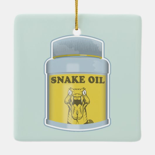 Slangolie alternatieve geneeskunde keramisch ornament (Achterkant)