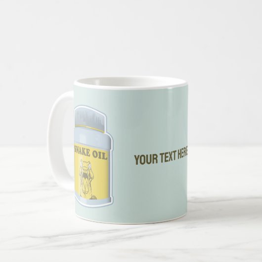 Slangolie alternatieve geneeskunde koffiemok (Voorkant links)