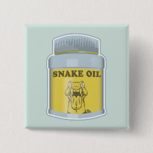 Slangolie alternatieve geneeskunde vierkante button 5,1 cm