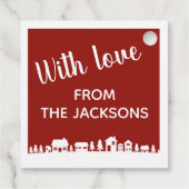 Slangosilhouet van de kerstkerstman bedankjes labels (Achterkant)