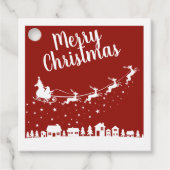 Slangosilhouet van de kerstkerstman bedankjes labels (Voorkant)