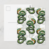 Slangpatroonontwerp met witte achtergrond briefkaart (Voorkant / Achterkant)