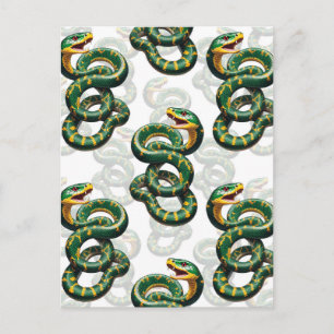 Slangpatroonontwerp met witte achtergrond briefkaart
