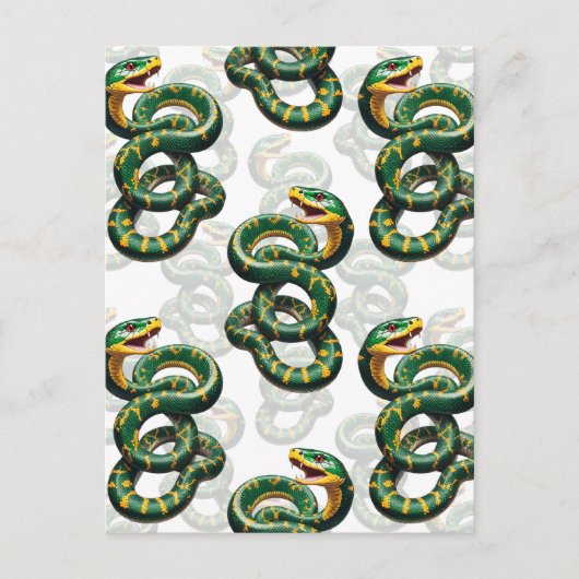 Slangpatroonontwerp met witte achtergrond briefkaart (Voorkant)
