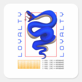 Slangsymbool Kunst | Ondergrondse Krachtige Vormge Vierkante Sticker