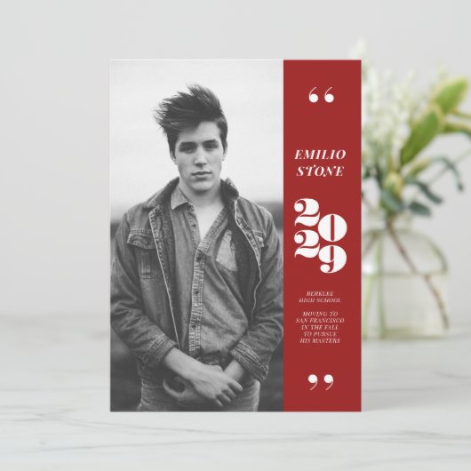 Slank Afstudeerder Afstuderen Aankondiging (Staand voorkant)