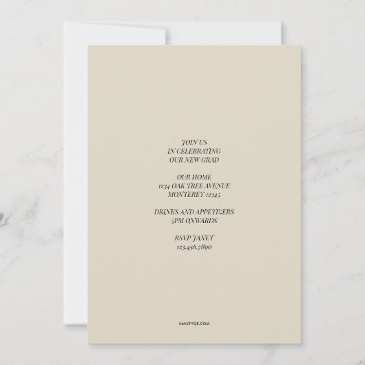 Slank Afstudeerder Afstuderen Aankondiging (Achterkant)