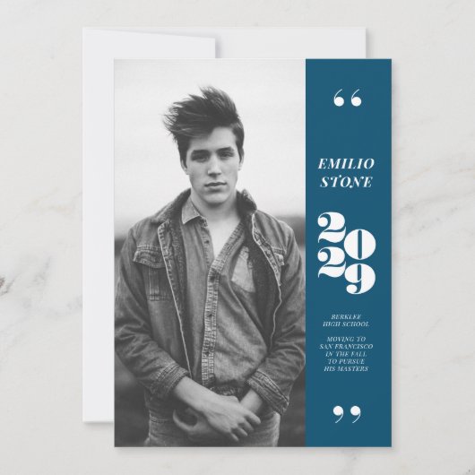 Slank Afstudeerder Afstuderen Aankondiging (Voorkant)