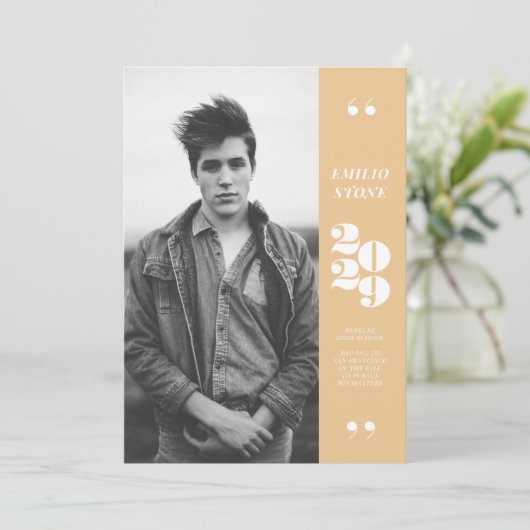 Slank Afstudeerder Afstuderen Aankondiging (Staand voorkant)