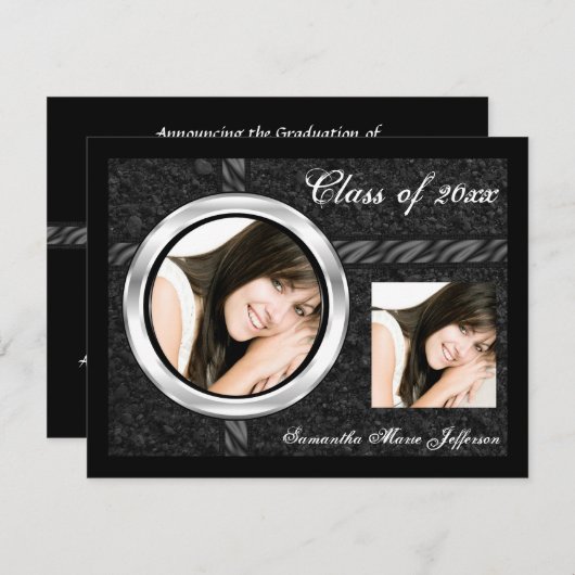 Slank Afstuderen zwart/Lijst  Kaart (Voorkant / Achterkant)