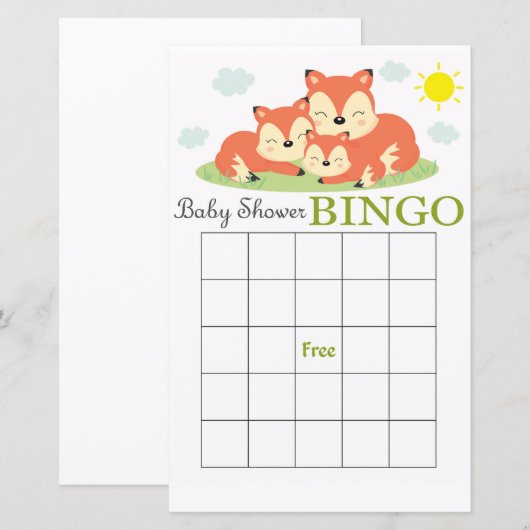 Slank baby shower bingo (Voorkant / Achterkant)