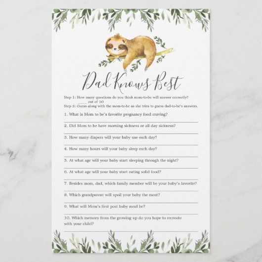 Slank Baby shower Papa kent best game (Voorkant)