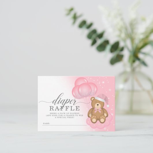 Slank Beer ballon Baby shower Dappere Raffle-kaart Informatiekaartje (Staand voorkant)