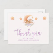 Slank Beer op cloud-Baby shower Dank u Briefkaart (Voorkant / Achterkant)