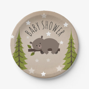 Slank Beer sterren + Baby shower met bomen Papieren Bordje