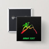 Slank bergbeklimmen vierkante button 5,1 cm (Voorkant /achterkant)