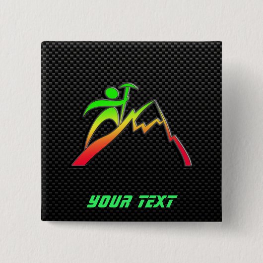 Slank bergbeklimmen vierkante button 5,1 cm (Voorkant)