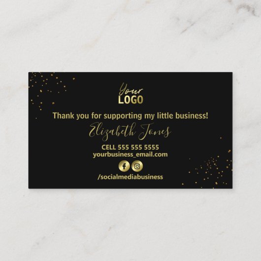 Slank Black Gold Hartelijk dank voor uw aankoop Visitekaartje (Achterkant)