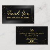 Slank Black Gold Hartelijk dank voor uw aankoop Visitekaartje (Voorkant / Achterkant)