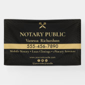 Slank Black & Gold Notary Zakelijk Marketing Event Spandoek (Horizontaal)