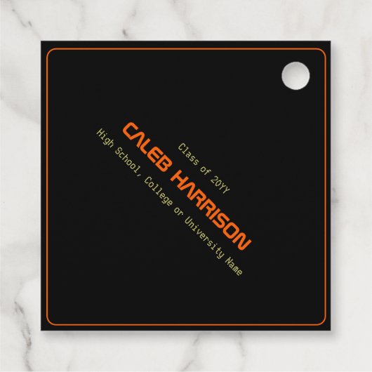 Slank Black Modern Tech Afstuderen Bedankjes Labels (Achterkant)