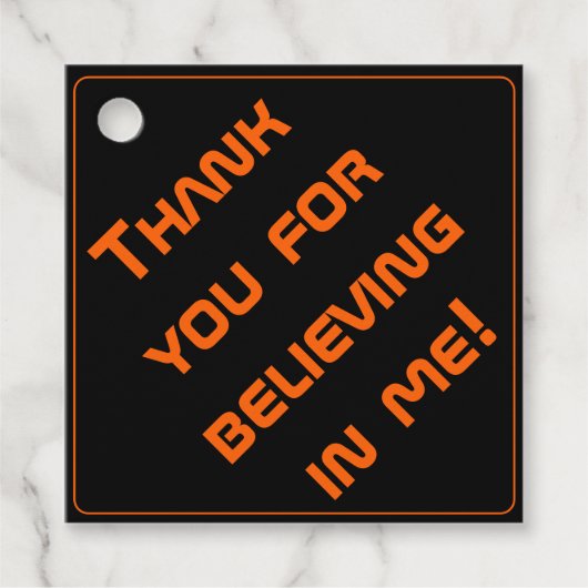 Slank Black Modern Tech Afstuderen Bedankjes Labels (Voorkant)