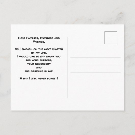 Slank Black Modern Tech Afstuderen Briefkaart (Achterkant)