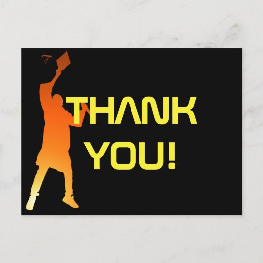 Slank Black Modern Tech Afstuderen Briefkaart (Voorkant)