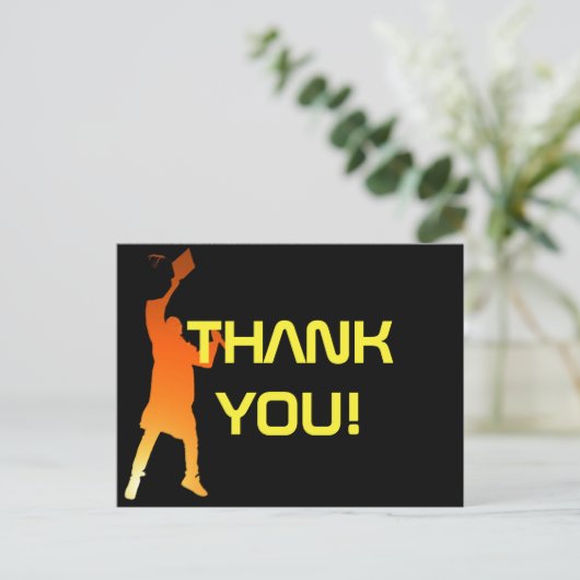 Slank Black Modern Tech Afstuderen Briefkaart (Staand voorkant)