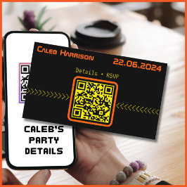 Slank Black Modern Tech Afstuderen Informatiekaartje