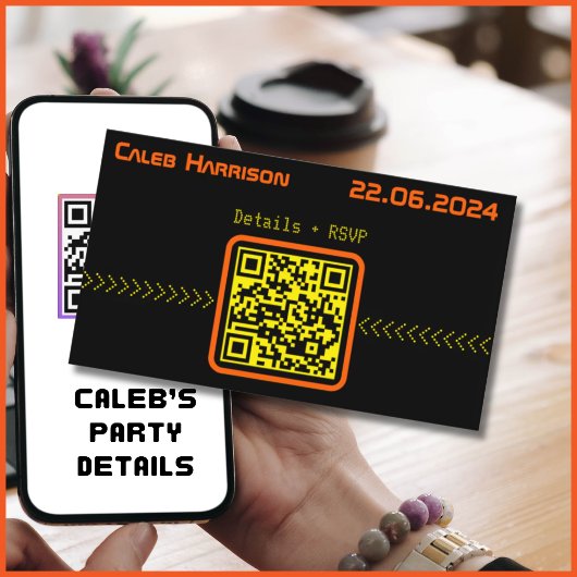 Slank Black Modern Tech Afstuderen Informatiekaartje