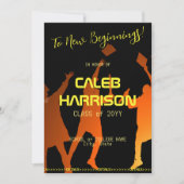 Slank Black Modern Tech Afstuderen Kaart (Voorkant)