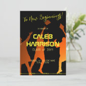 Slank Black Modern Tech Afstuderen Kaart (Staand voorkant)