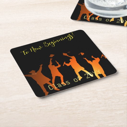 Slank Black Modern Tech Afstuderen Kartonnen Onderzetters (Schuin)