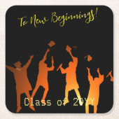 Slank Black Modern Tech Afstuderen Kartonnen Onderzetters (Voorkant)