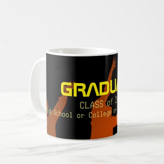 Slank Black Modern Tech Afstuderen Koffiemok (Voorkant links)