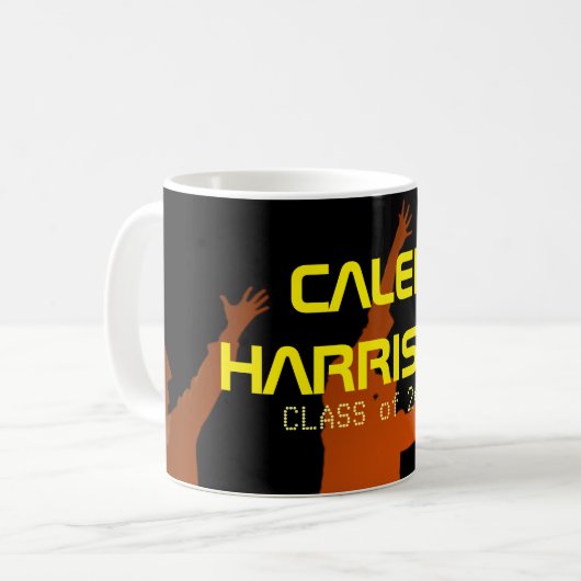 Slank Black Modern Tech Afstuderen Koffiemok (Voorkant links)