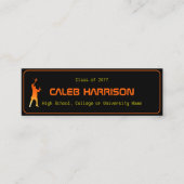 Slank Black Modern Tech Afstuderen Mini Visitekaartje (Voorkant)