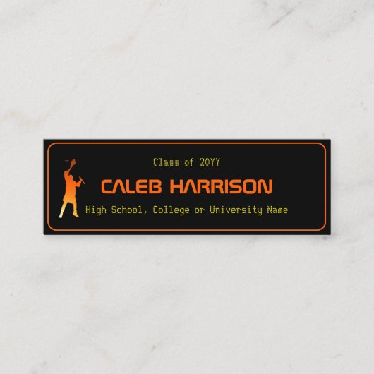 Slank Black Modern Tech Afstuderen Mini Visitekaartje (Voorkant)